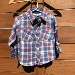 Gray, Pink and Blue Button Down